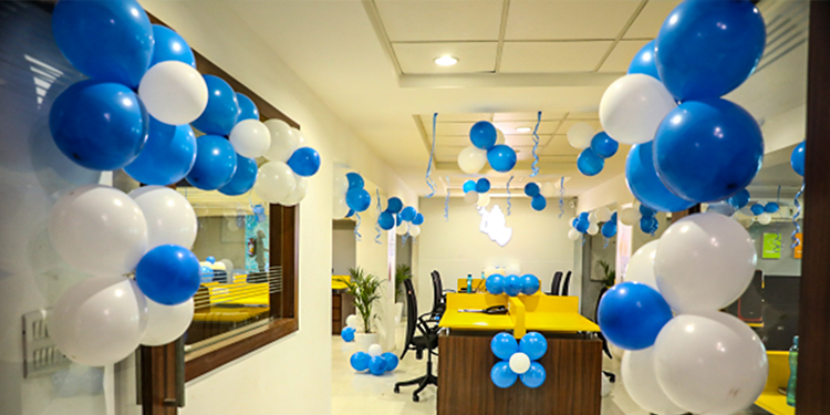 Product launch event decoration